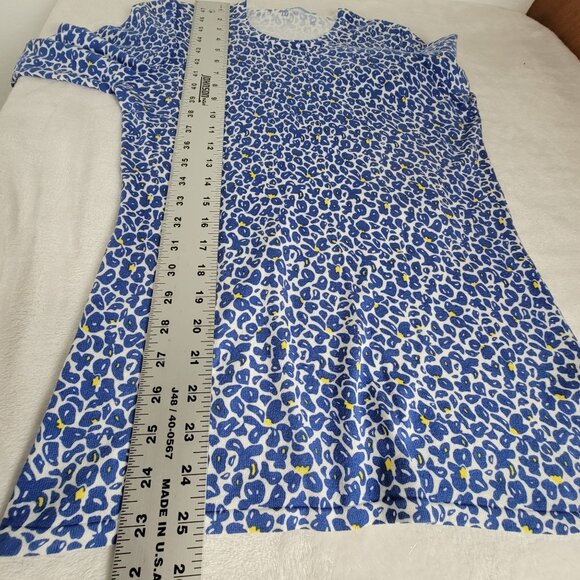J. McLaughlin Womens Crew Neck Lenny Sweater Small Blue Floral Pullover Stretch - Picture 7 of 8
